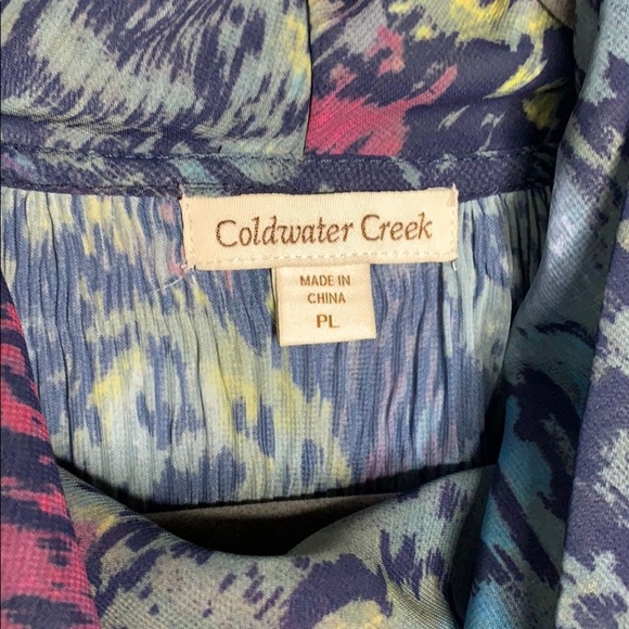 Coldwater Creek Multicolor Floral Cowl Neck Top - Picture 3 of 6